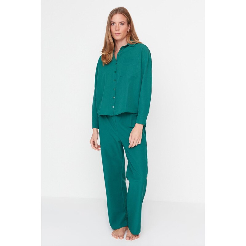 Trendyol Pajama Set - Grün - Unifarben