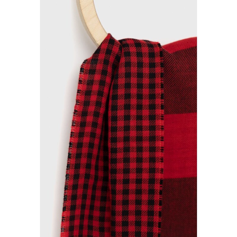 Polo Ralph Lauren kétoldalas pamut sál piros, mintás