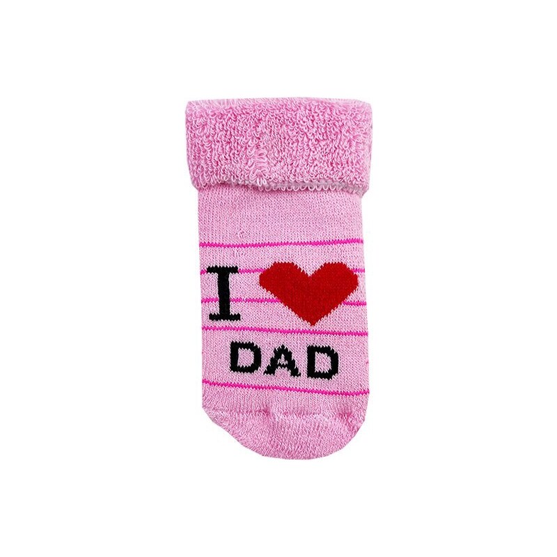 minidamla Újszülött zokni- Dad, rózsaszín