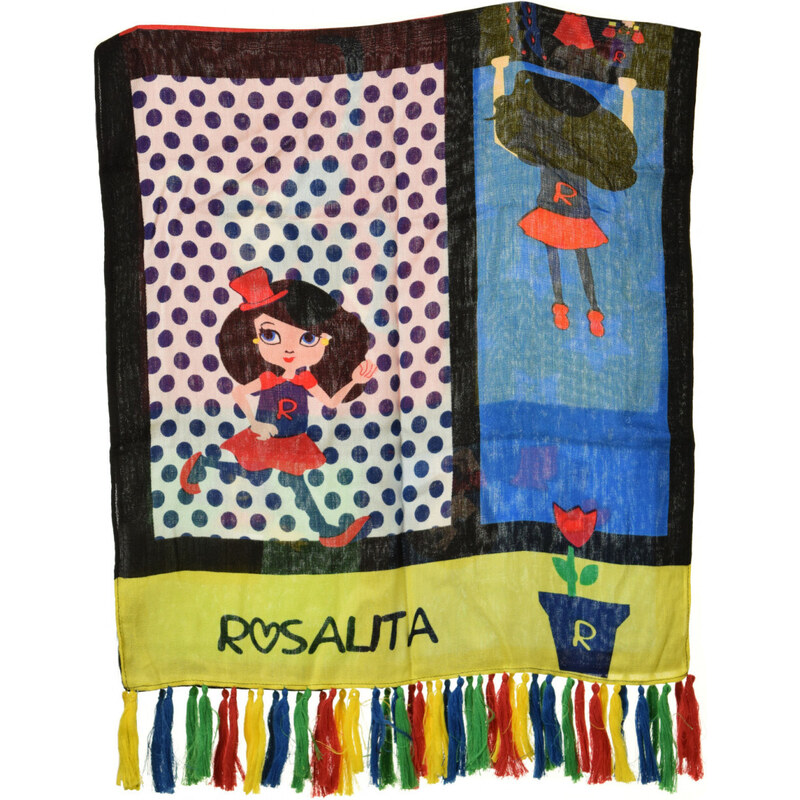 Rosalita színes lány kendő, sál - 50x110 cm