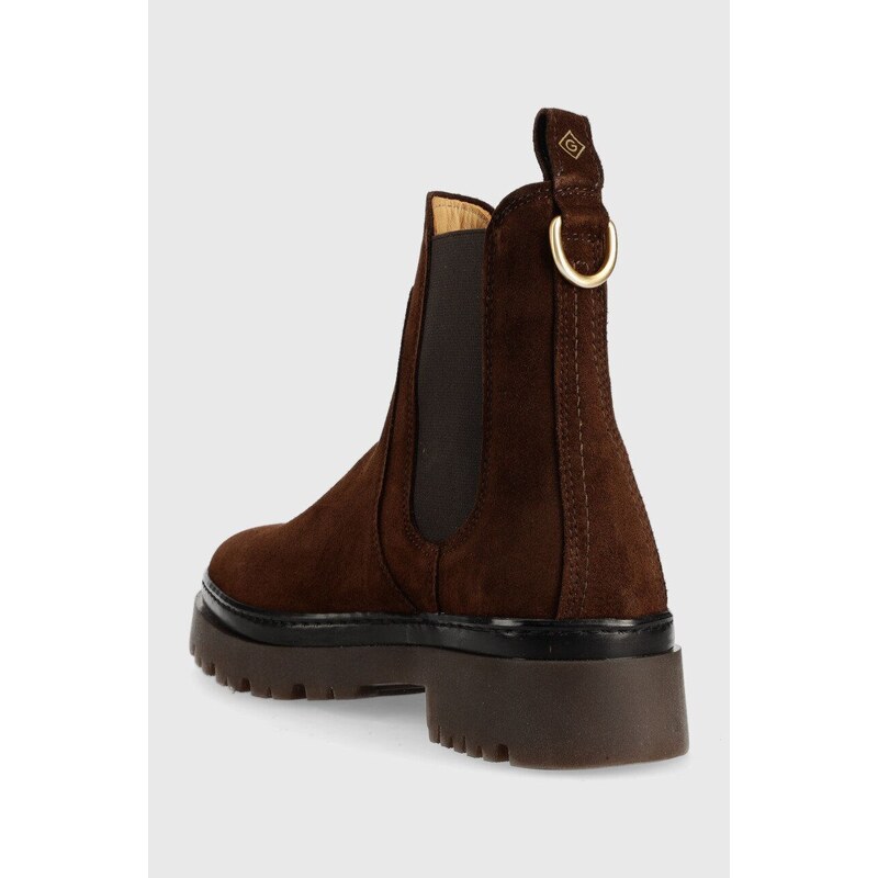 GANT Aligrey - Stivaletto Chelsea Donna In Pelle - Suola In Gomma Profilata - Tacco A Blocco 5 Cm - Produzione Sostenibile