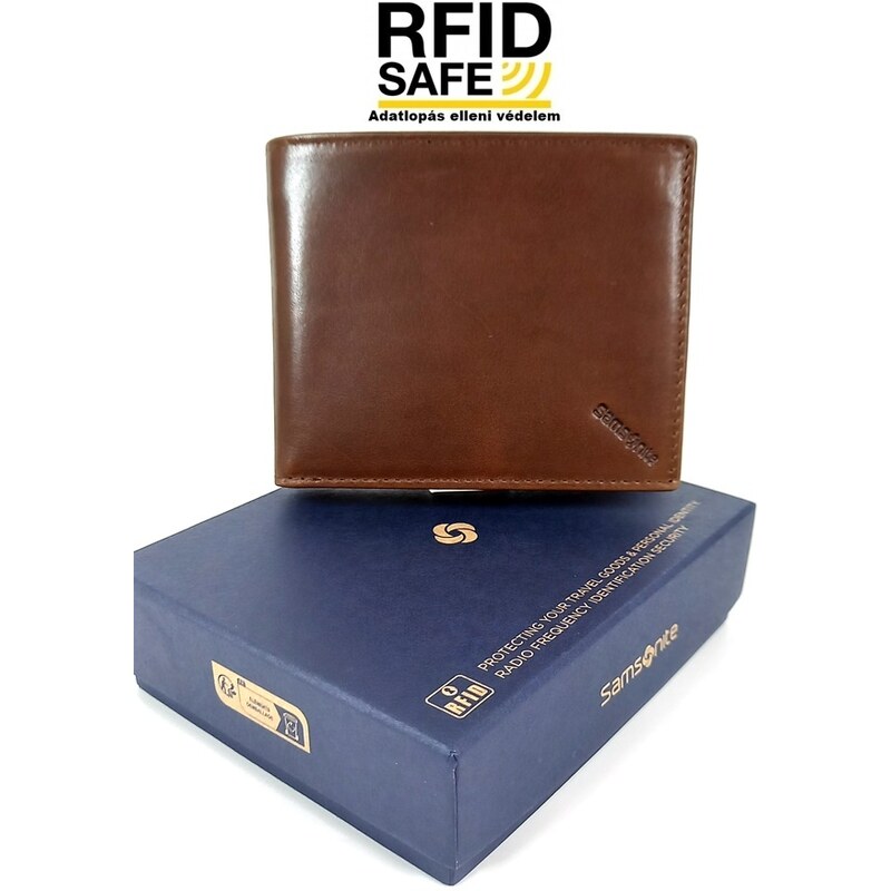 Samsonite VEGGY kis RFID védett barna pénz és irattartó tárca 144479-1251