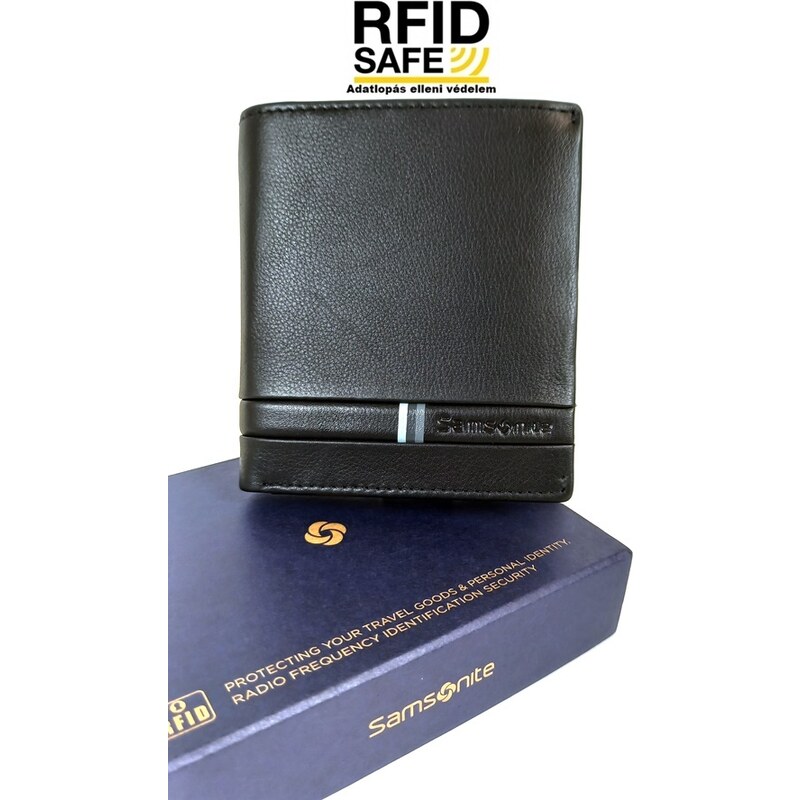 Samsonite FLAGGED fekete RFID védett álló férfi pénz és irattartó 144469-1041