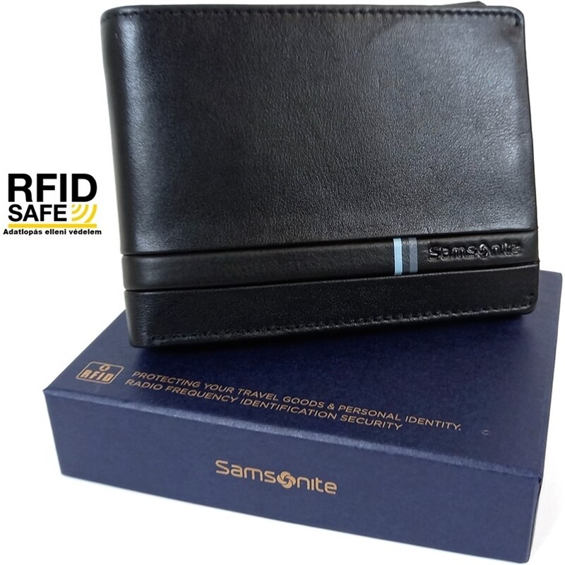 Samsonite FLAGGED fekete RFID védett nagy férfi pénz és irattartó tárca 144467-1041