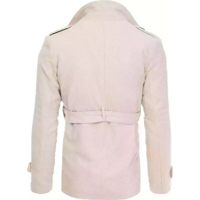 BASIC Világosbézs férfi kétsoros kabát CX0420