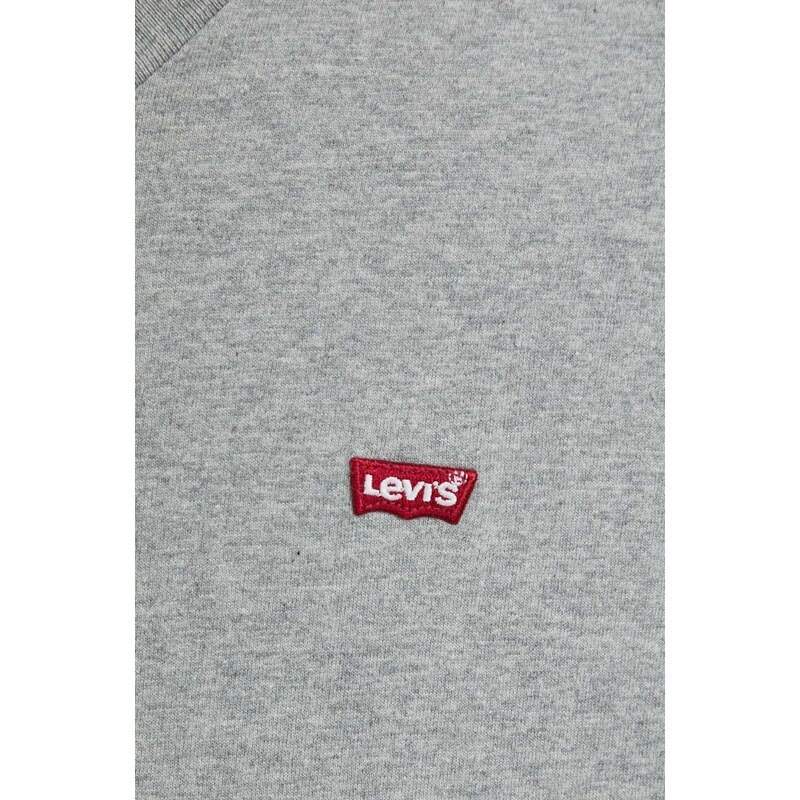 Levi's pamut póló szürke, sima