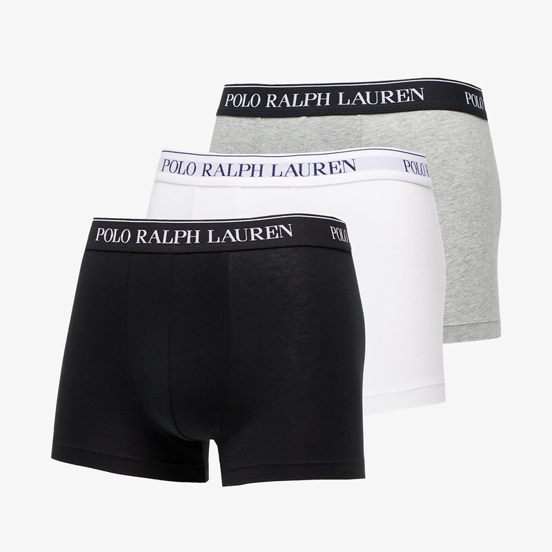 Boxeralsó Ralph Lauren Stretch Cotton Classic Trunks Grey/ White/ Black