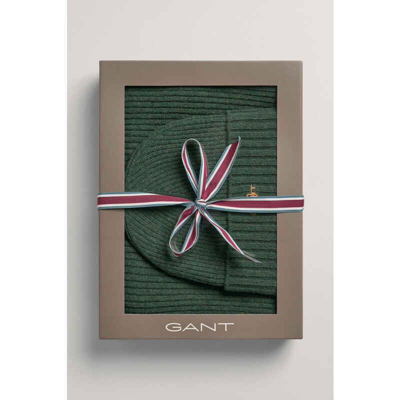 SAPKA GANT D1. BEANIE SCARF GIFT BOX zöld S/M
