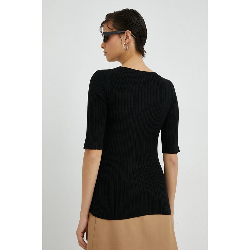 By Malene Birger gyapjú pulóver könnyű, női, fekete