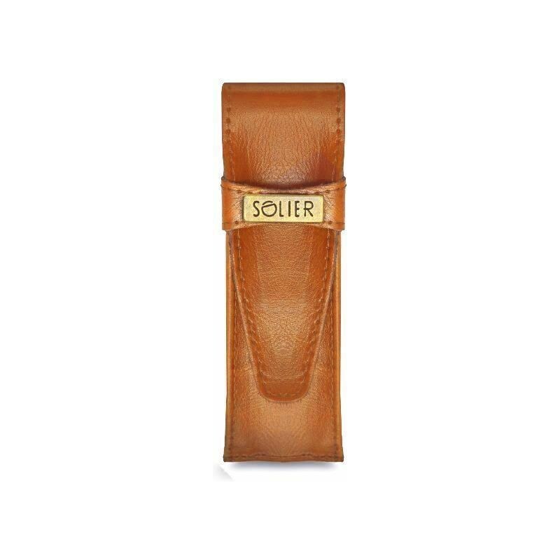 Solier SA12 Bőr férfi tolltartó camel