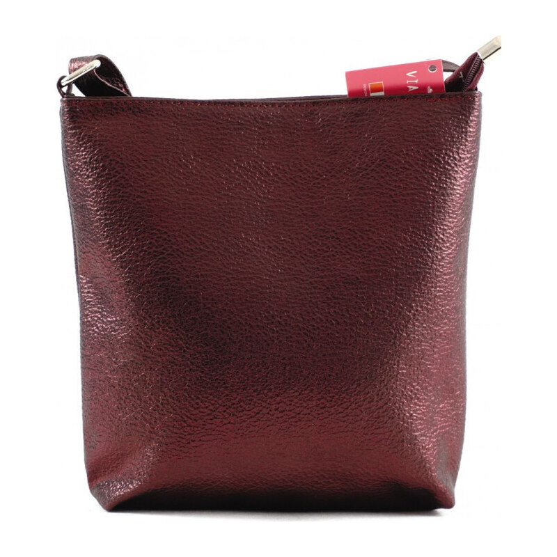 VIA55 női egyszerű női keresztpántos táska, rostbőr, vörös