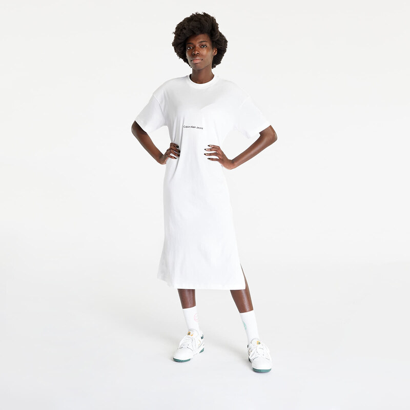 Ruhák Calvin Klein Jeans Institutional Long T-Shirt Dress White
