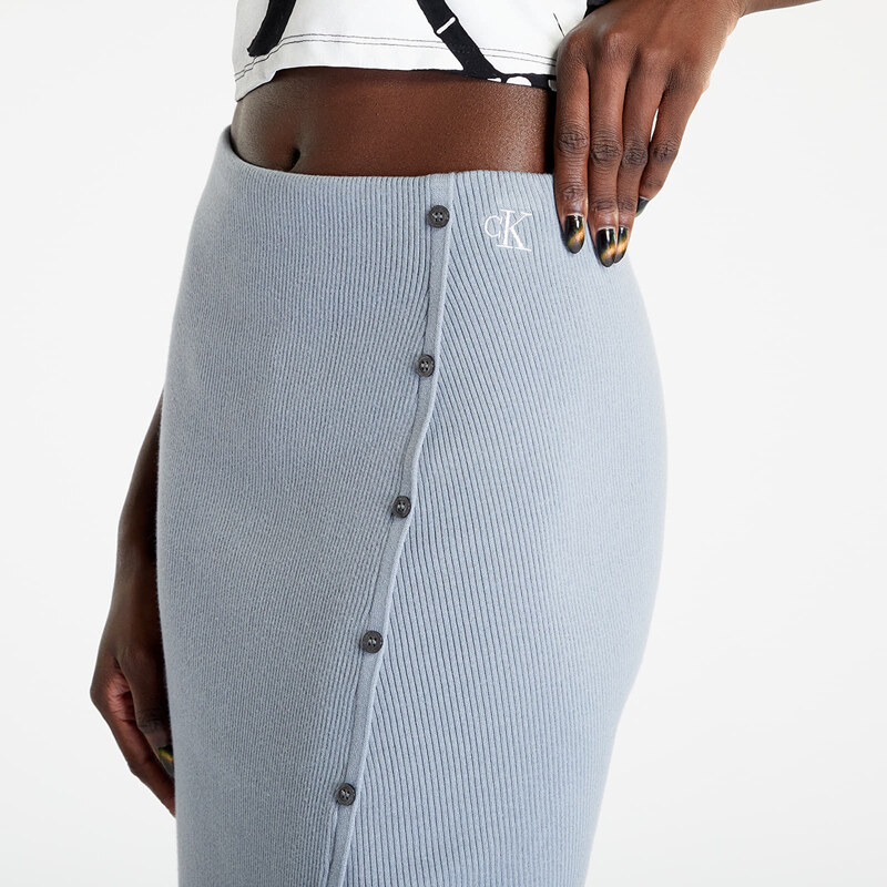 Szoknya Calvin Klein Jeans Button Down Skirt Grey