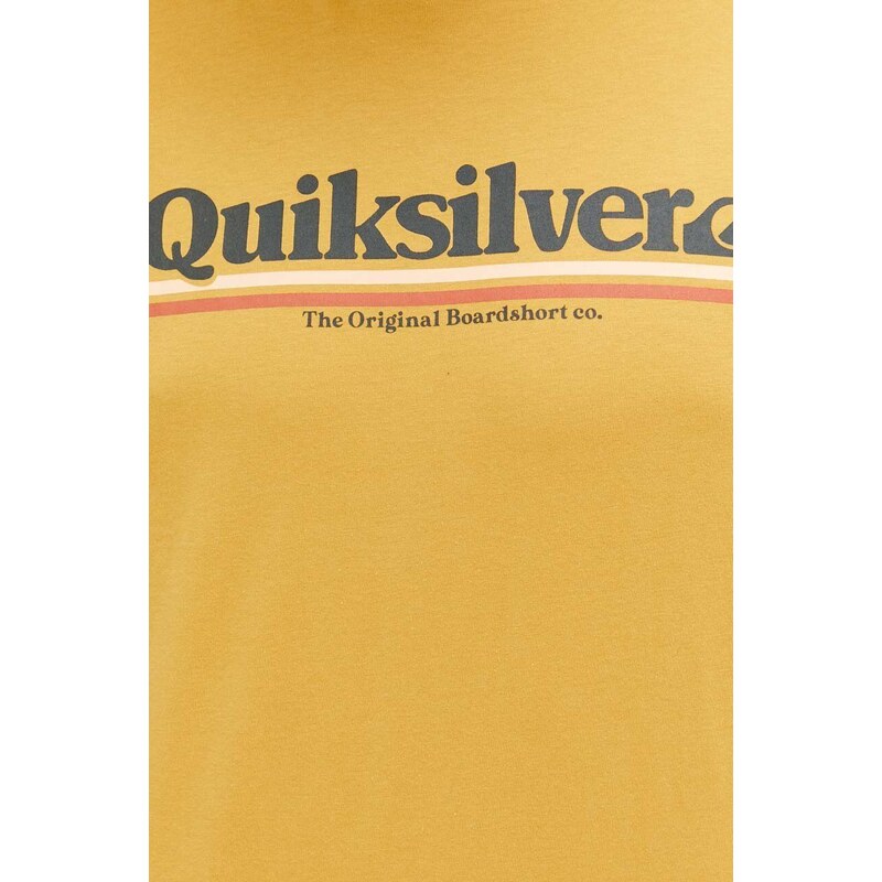 Quiksilver pamut póló sárga, nyomott mintás