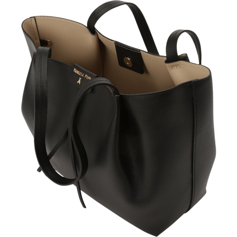 PATRIZIA PEPE Shopper táska 'New Cuoio' fekete