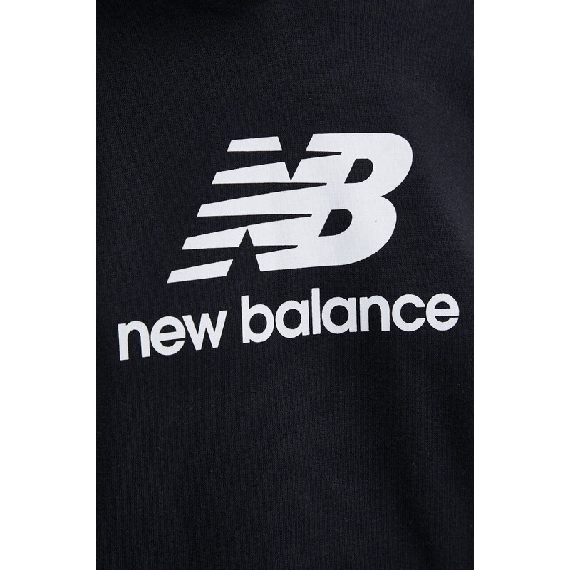 New Balance felső fekete, női, mintás, kapucnis