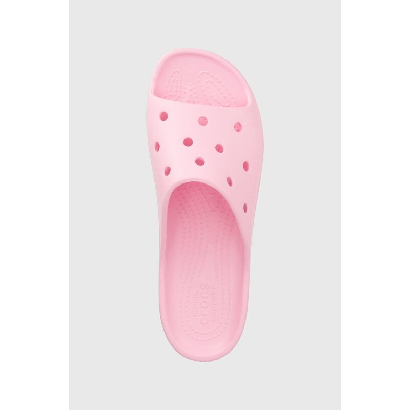 Crocs papucs Classic Platform Slide rózsaszín, női, platformos, 208180