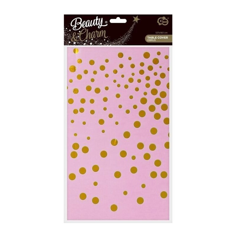 Boldog Születésnapot Light Pink Gold Dots asztalterítő 137x183cm