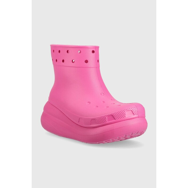 Crocs gumicsizma Classic Crush Rain Boot rózsaszín, női, 207946