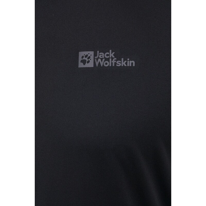 Jack Wolfskin sportos póló Tech fekete, sima