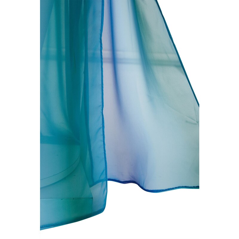Trendyol többszínű bélelt ablak/kivágott részletes sifon színátmenet hosszú estélyi ruha