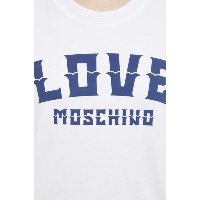 Love Moschino pamut póló fehér