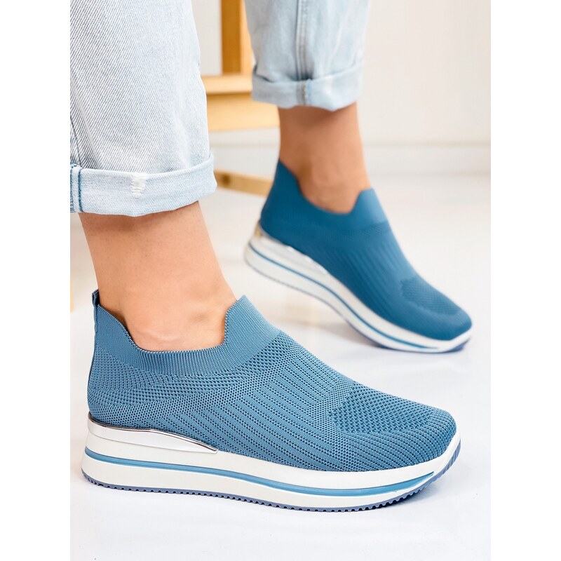 Webmoda Női sztreccs platform cipő - kék