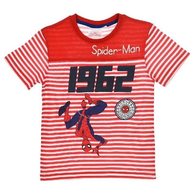 SPIDERMAN Piros fiús csíkos póló - Spider-Man