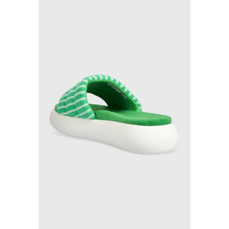 Toms papucs Alpargata Mallow Slide zöld, női, platformos, 10019721