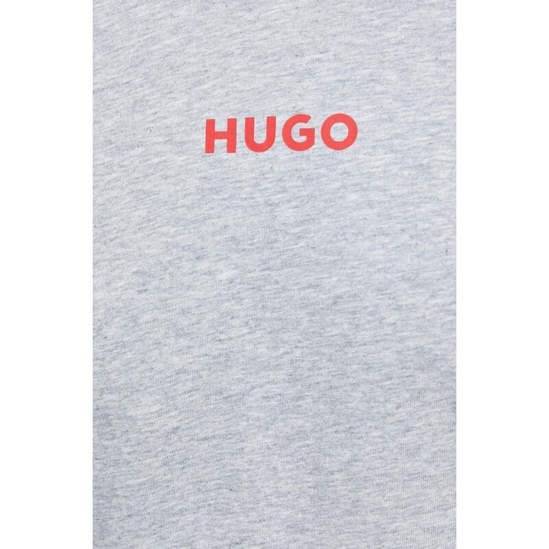 HUGO pizsama póló szürke, nyomott mintás