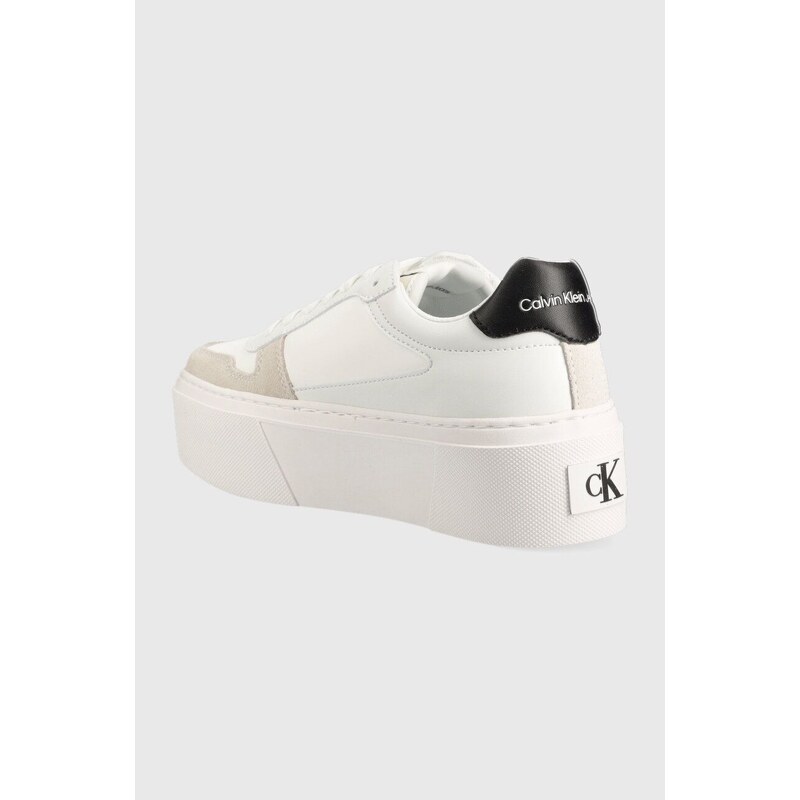Calvin Klein Jeans sportcipő CUPSOLE FLATFORM MIX fehér, YW0YW01227
