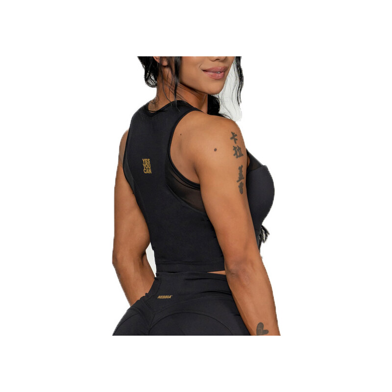 NEBBIA Women s Compression Push-Up Top INTENSE Mesh Gold Atléta trikó
