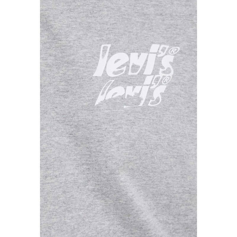 Levi's pamut póló szürke, nyomott mintás