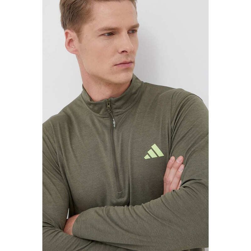 adidas Performance edzős pulóver Train Essentials zöld, nyomott mintás