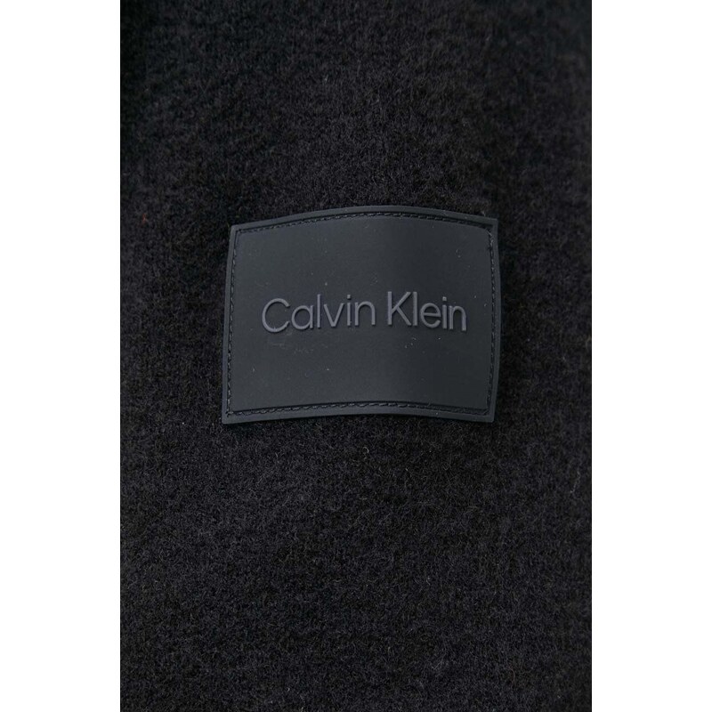 Calvin Klein gyapjúkeverék pulóver férfi, fekete