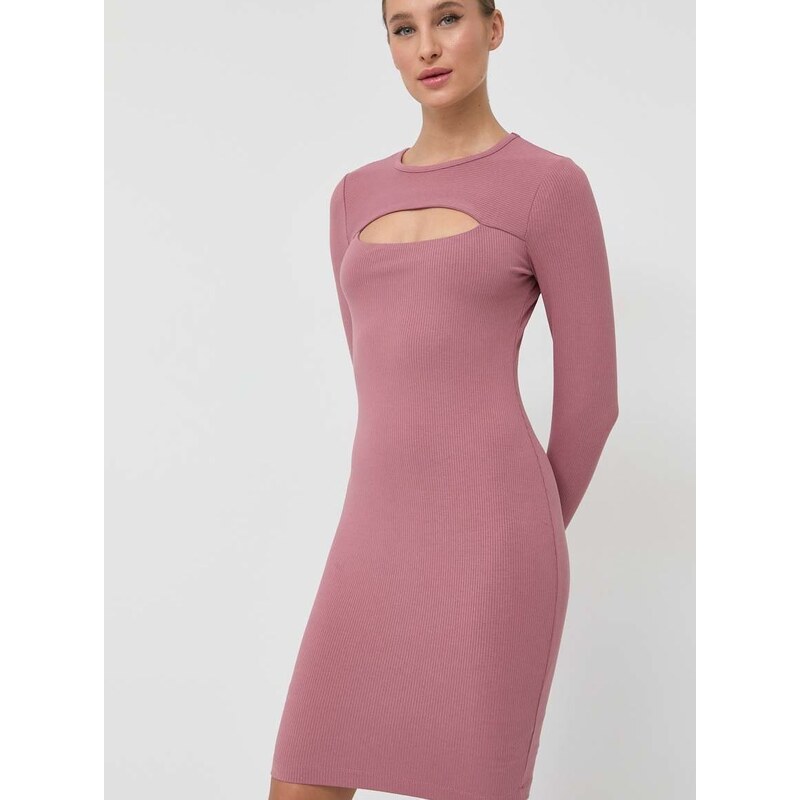 Guess ruha LANA rózsaszín, mini, testhezálló, WBBK86 KB9E2