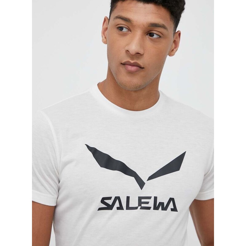 Salewa sportos póló fehér, nyomott mintás