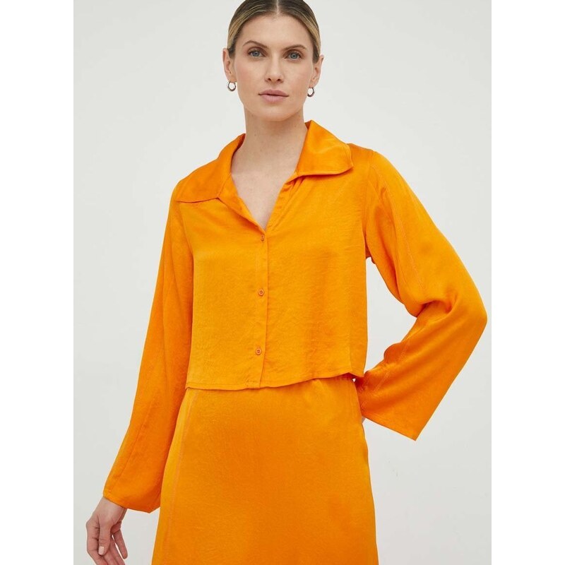 American Vintage ing női, galléros, narancssárga, regular
