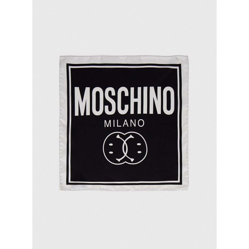Moschino selyem zsebkendő x Smiley fekete