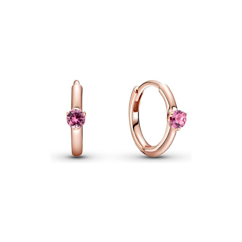 Pandora ékszer Rozé karika fülbevaló rózsaszín kővel