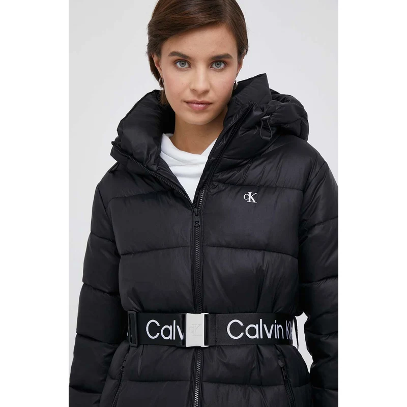 Calvin Klein Jeans rövid kabát női, fekete, téli