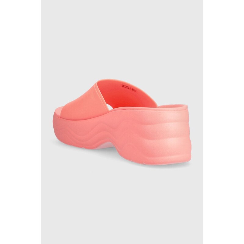 Crocs papucs Skyline Slide rózsaszín, női, platformos, 208182