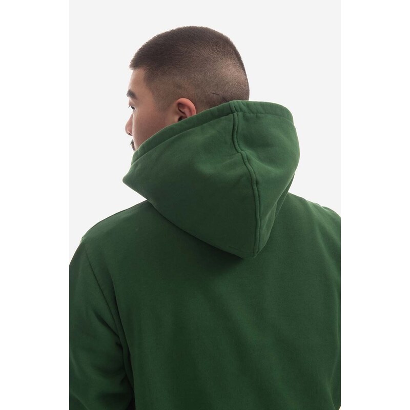 Fjallraven pamut melegítőfelső Logo Hoodie M F84144 678 zöld, férfi, nyomott mintás, kapucnis, F87163