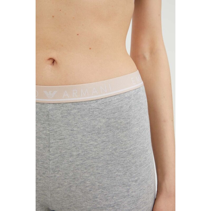 Emporio Armani Underwear leggings otthoni viseletre szürke, nyomott mintás
