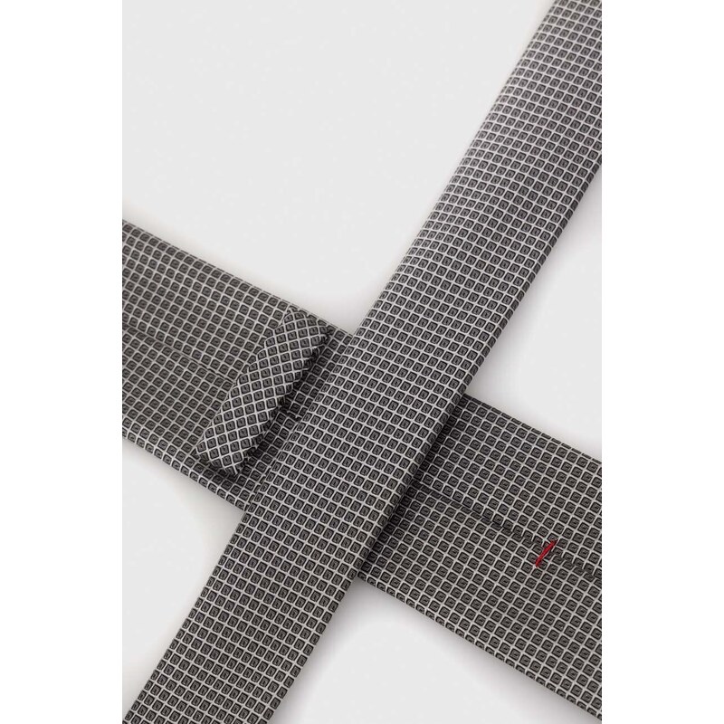 HUGO nyakkendő selyemkeverékből szürke