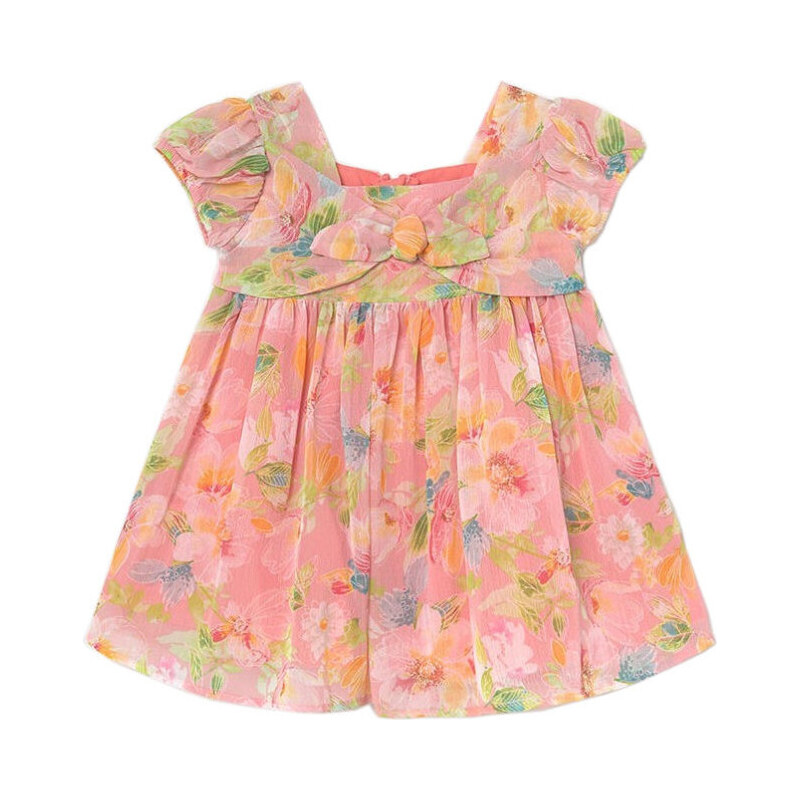 Mayoral rózsaszín, virágmintás bébi lány ruha – 68 cm