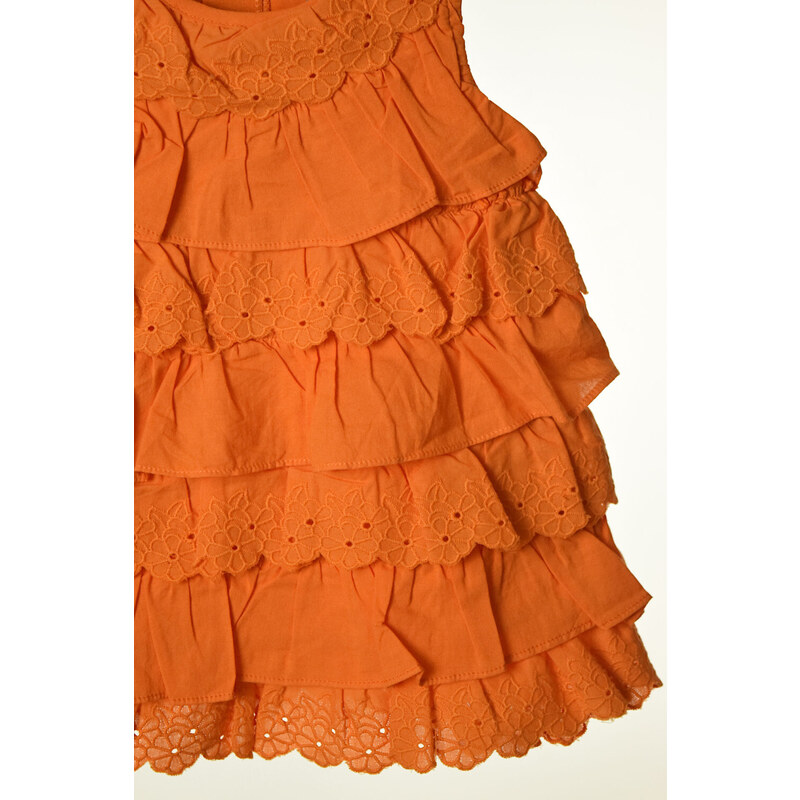 Mayoral narancssárga, fodros lány ruha – 68