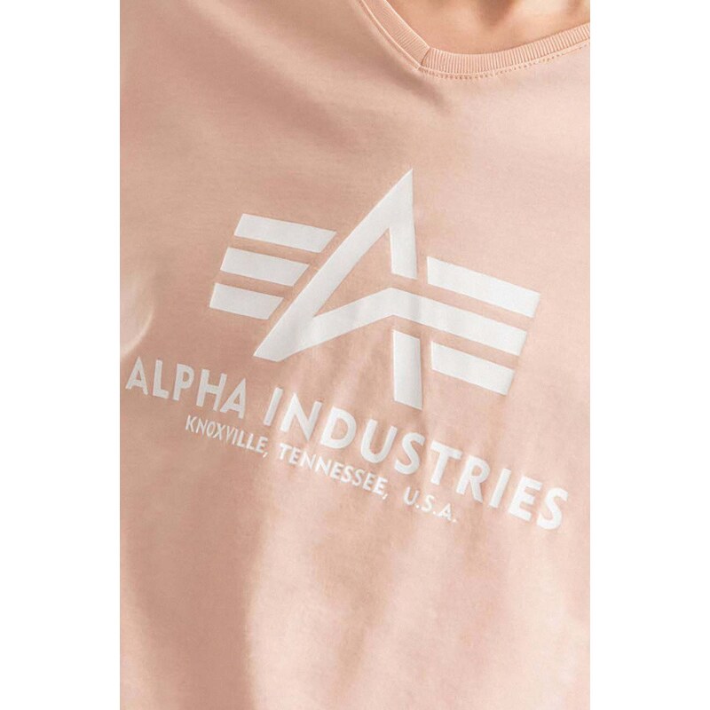 Alpha Industries pamut póló narancssárga, nyomott mintás