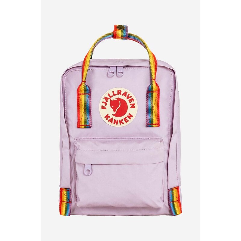 Fjallraven hátizsák Kanken Rainbow Mini lila, kis, nyomott mintás, F23510