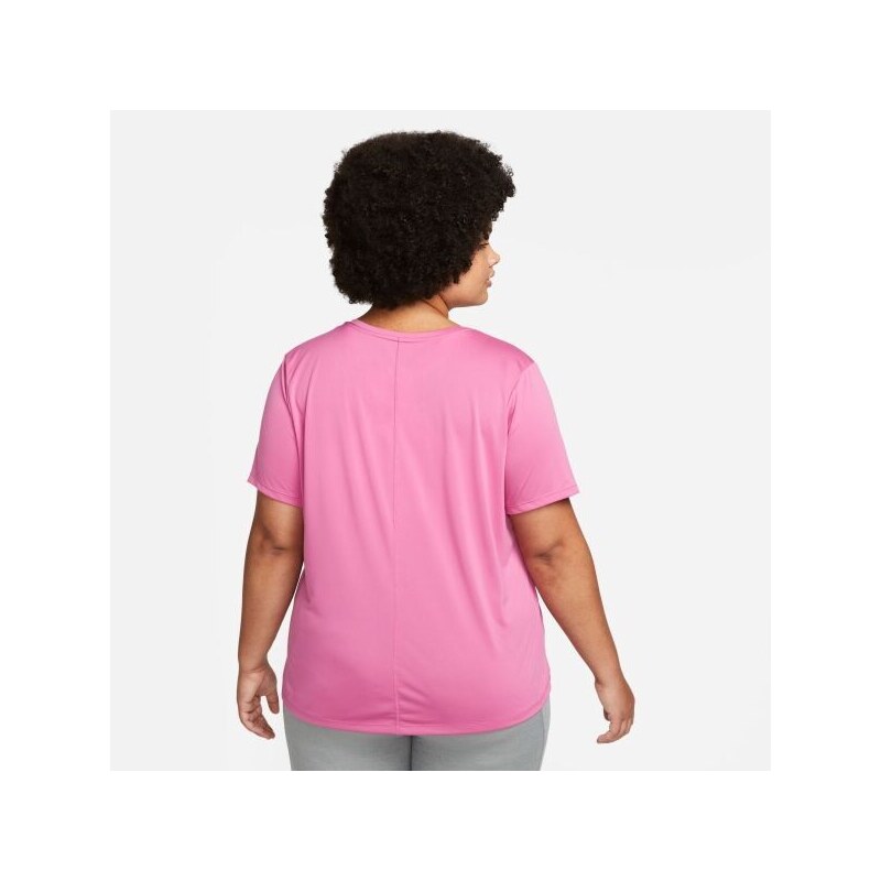 Nike ONE DF SS STD TOP PLUS W Női plus size edzőpóló, rózsaszín, méret 3x 